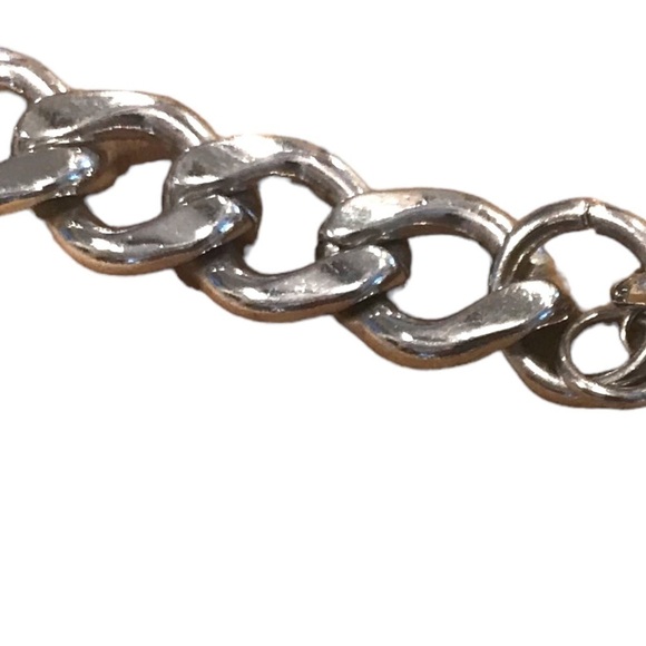 Juicy Couture Rhinestone Medallion Silver Tone Chain Link Belt Woman’s - Picture 3 of 5